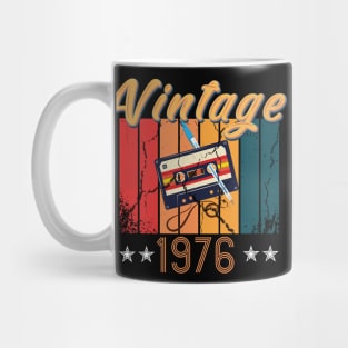 44th Birthday 44 Years Old 44th Vintage Retro cassette Mixtape Music Cassette 1976 Birthday Mug